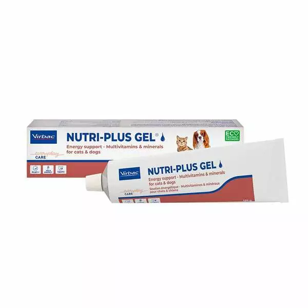 Virbac Nutri-Plus Gel runsasenerginen täydennysravinto koiralle ja kissalle 120 g - Vitamiinilisät koiralle - 2508 - 1