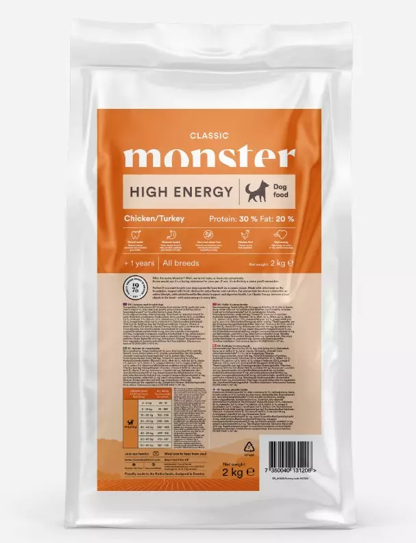 Monster Dog Classic High Energy koiran kuivaruoka 2 kg - Monster kuivaruoat koiralle - 5548 - 1