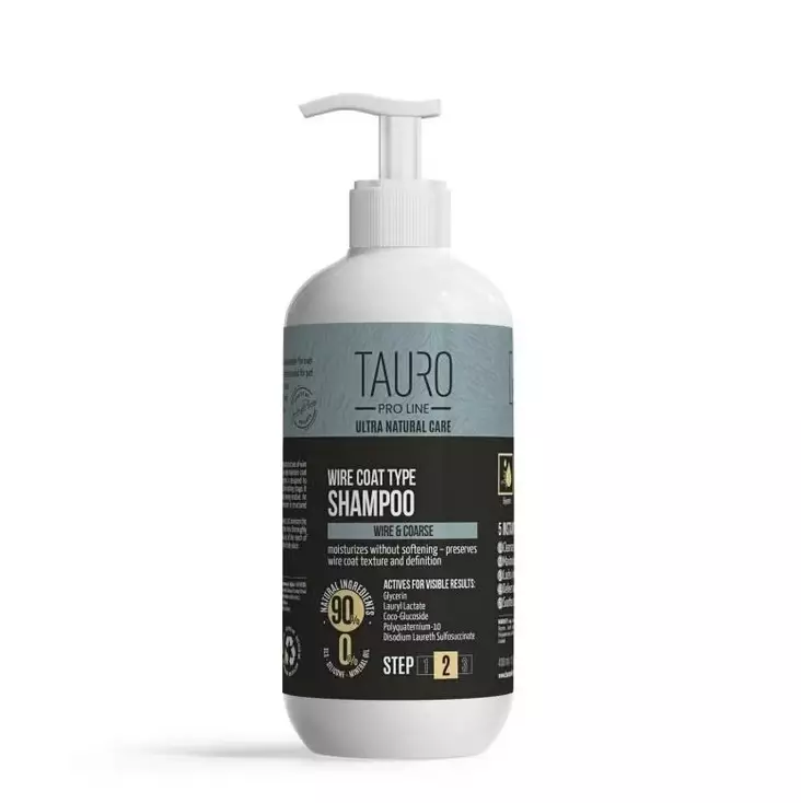 Tauro Natural Care Wire Coat shampoo karkeakarvaisille koirille 400 ml - Koiran shampoot ja hoitotuotteet - 5728 - 1