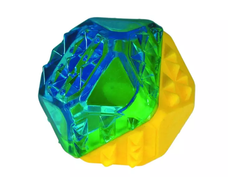 Vadigran Viilennyslelu sini-keltainen timantti 7,7 cm - Koiran kumi- ja lateksilelut - 5788 - 1