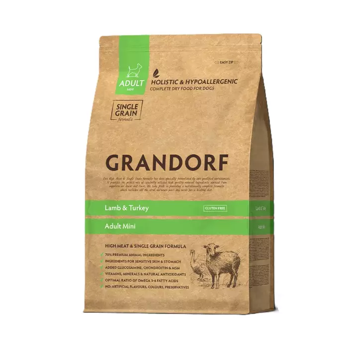 Grandorf Adult Mini Lamb & Turkey koiran kuivaruoka pienille koirille 3 kg - Grandorf - 6368 - 1