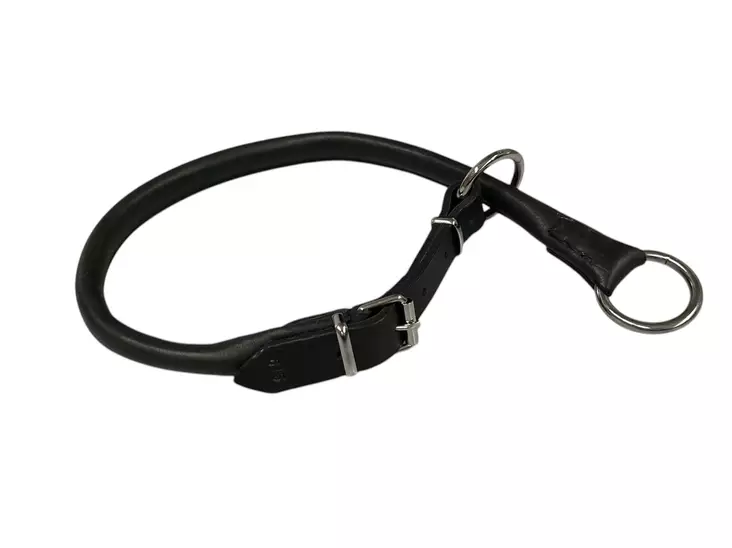 Klin kiristävä nahkapanta musta 35 cm - Koiran nahkapannat - 2718 - 1