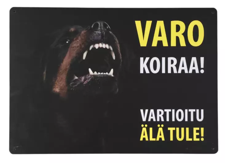 Varoituskyltti Rottweiler, musta - Varoituskyltit - 1078 - 1