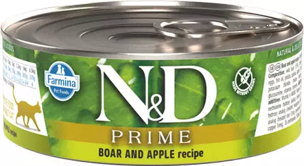 N&D Prime kissan märkäruoka wild boar& apple 70 g - Kissan märkäruoat - 5759 - 1