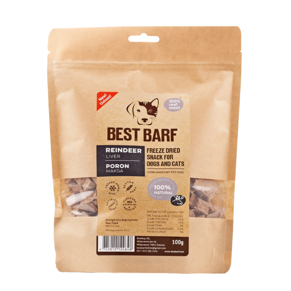 Best Barf Pakastekuivattu poron maksa 100 g - Best Barf - 4349 - 1
