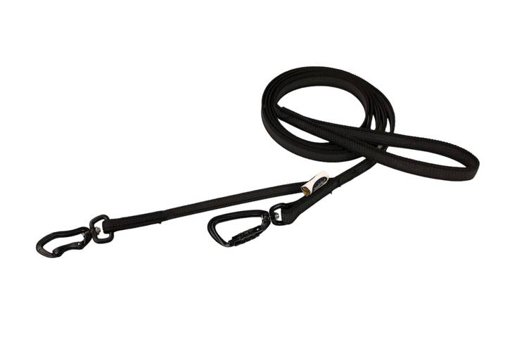 D&C Supergrip Back up talutin 2,5 m musta - Koiran Supergrip taluttimet - 1039 - 1