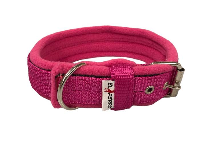 EL PERRO Solkipanta fleecellä kapea pinkki 50 cm - Koiran tekstiilipannat - 4799 - 1