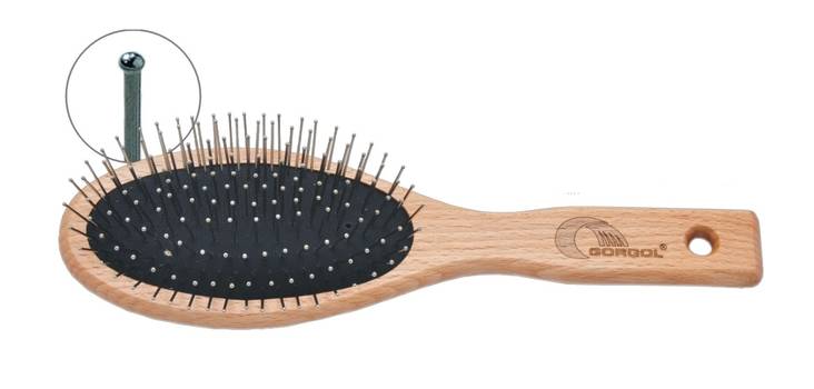 Metallipiikkiharja ovaali pehmeä 11 riviä piikkejä - Koiran harjat - 4529 - 1