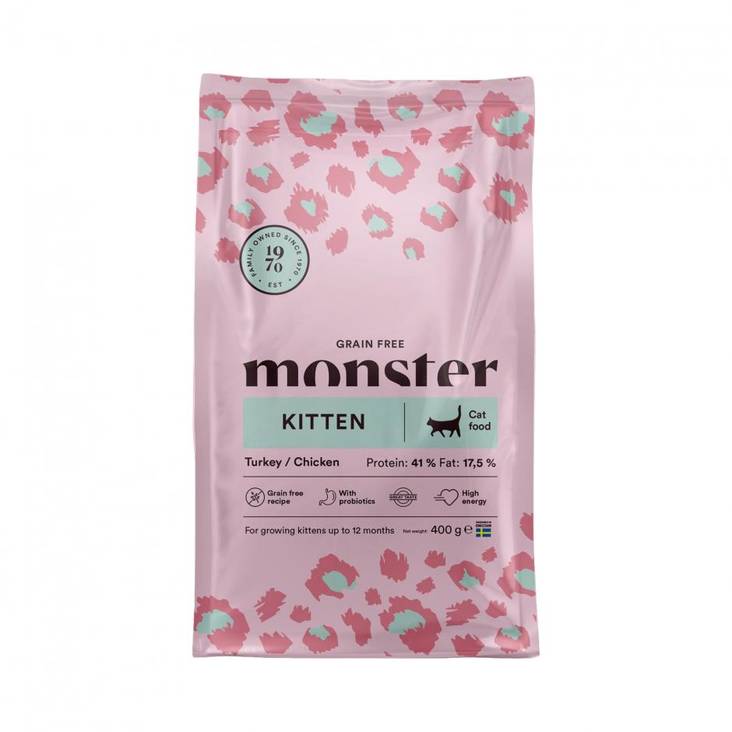 Monster Grain Free Kitten Chicken/turkey 400 g - Monster kuivaruoat kissoille - 3069 - 1