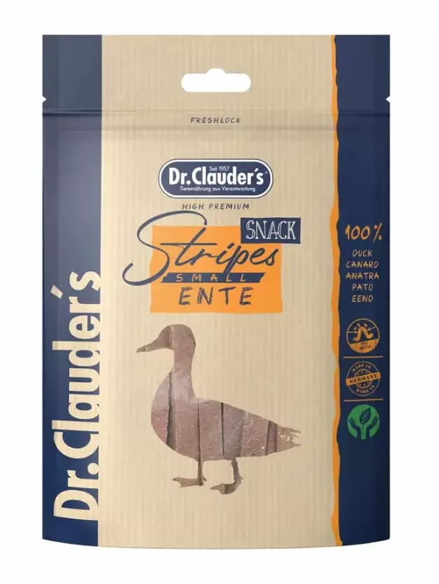 Dr. Clauder's Snack Stipes Small ankka 80 g - Koulutusherkut - 2619 - 1
