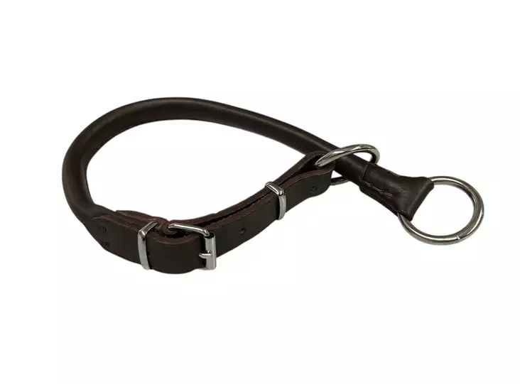 Klin kiristävä nahkapanta tummanruskea 35 cm - Koiran nahkapannat - 2719 - 1