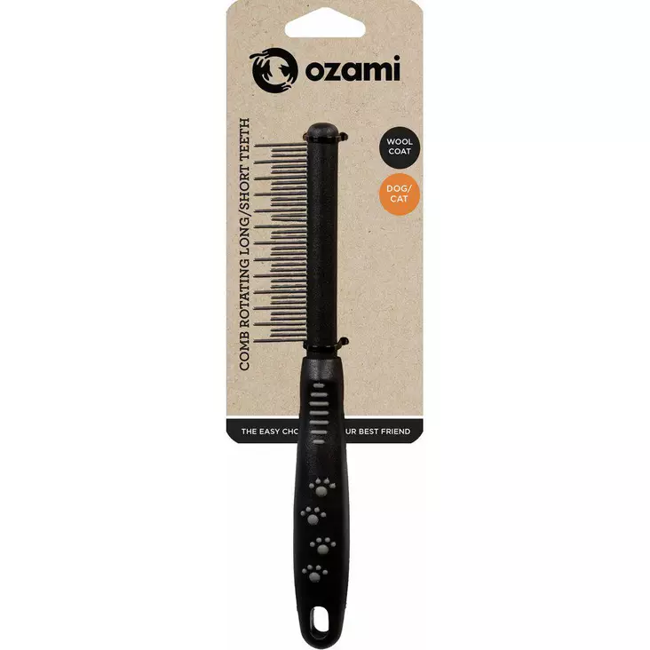 Ozami Kampa pyörivillä lyhyillä ja pitkillä piikeillä koiran ja kissan turkinhoitoon - Koiran kammat - 2759 - 1