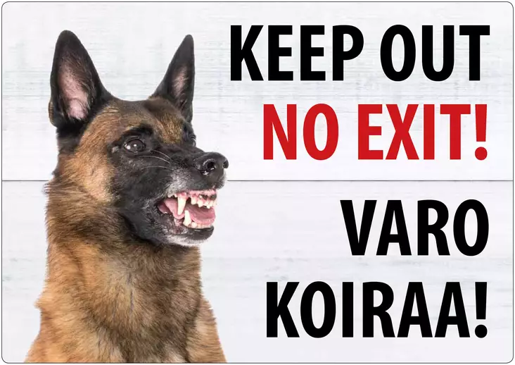Varoituskyltti Malinois, Keep out - Varoituskyltit - 1069 - 1